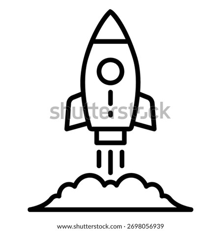 Rocket launch icon for space exploration and startups