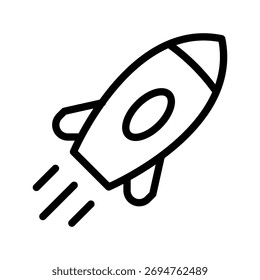 Icono del lanzamiento del cohete, esquema del despegue del crecimiento de la startup