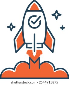 Ícone de Lançamento de Foguete para Inicialização e Marketing