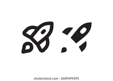 Rocket launch icon for startup or tech Vector