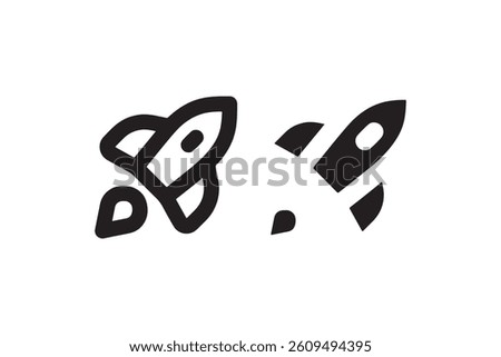 Rocket launch icon for startup or tech Vector