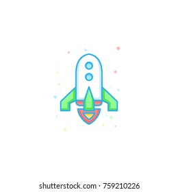 Rocket launch icon. Startup vector illustration