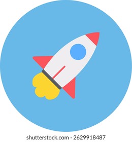 Signo de arte de símbolo de icono de lanzamiento de cohete