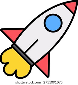 Signo de arte de símbolo de icono de lanzamiento de cohete