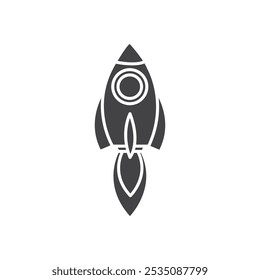 Rocket launch icon Symbol mark in filled style