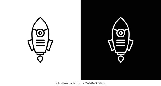 Rocket launch icon symbol template for graphic and web design collection logo vector illustration