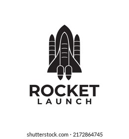 Rocket launch icon symbol vector logo design