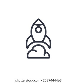 rocket launch icon symbol vector sign isolated on white background illustration for graphic and web design