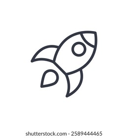 rocket launch icon symbol vector sign isolated on white background illustration for graphic and web design