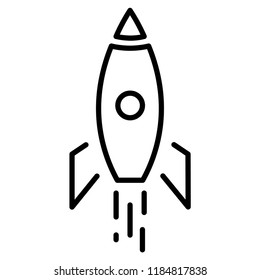 Rocket launch icon in trendy flat style isolated on grey background. Website pictogram. Internet symbol for your web site design, logo, app, UI. Vector illustration, EPS10.