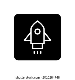 Rocket launch icon vector filled square style