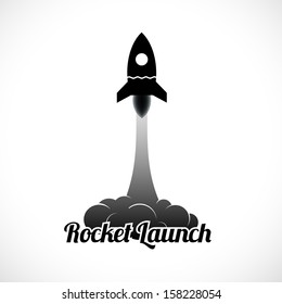 Rocket Launch Icon. Vector Illustration Eps 10