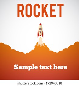 Rocket launch icon. Vector illustration eps 10