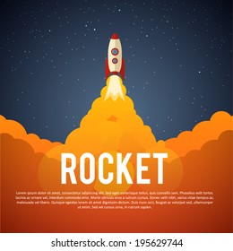 Rocket launch icon. Vector illustration eps 10