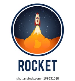 Rocket launch icon. Vector illustration eps 10