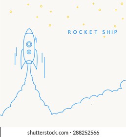 Rocket launch icon. Vector illustration eps 10 thin line design