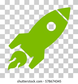 Rocket Launch icon. Vector illustration style is flat iconic symbol, eco green color, transparent background. Designed for web and software interfaces.