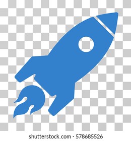 Rocket Launch icon. Vector illustration style is flat iconic symbol, cobalt color, transparent background. Designed for web and software interfaces.