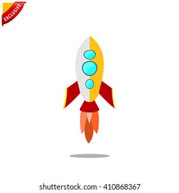 rocket launch icon, vector space ship icon, isolated space shuttleicon