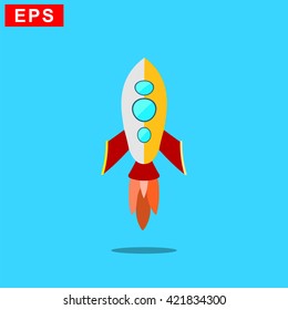 rocket launch icon, vector space ship icon, isolated space shuttleicon