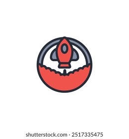 rocket launch icon. vector.Editable stroke.linear style sign for use web design,logo.Symbol illustration.