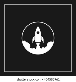 rocket launch icon for web and mobile. flat design style
