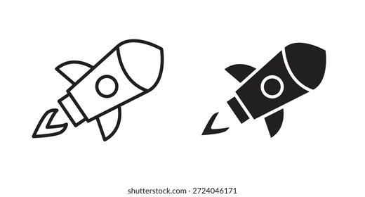 Ícones de lançamento de foguete design de logotipo, Ícones de pictograma