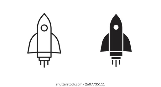 Rocket launch icons vectors graphic designs