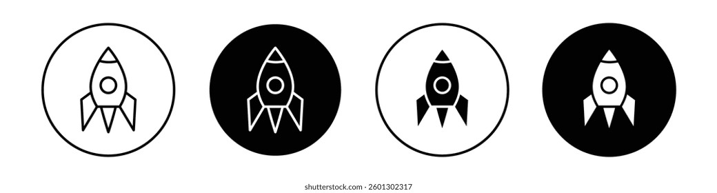 Rocket launch icons vectors graphics collection