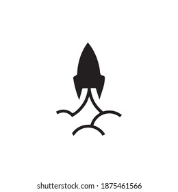 Rocket launch illustration for company logo. a simple flat vector design