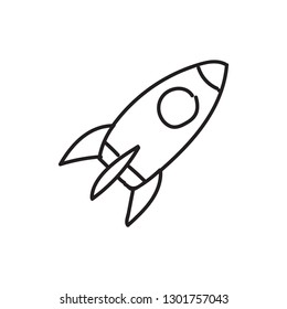 Rocket launch illustration. Rocket ship icon. Business start up symbol