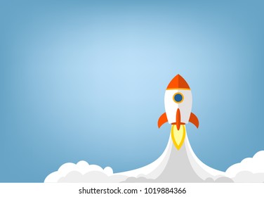 rocket launch illustration , spaceship cartoon