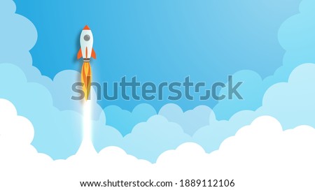 Rocket Launch illustration, startup business concept idea. vector illustration  