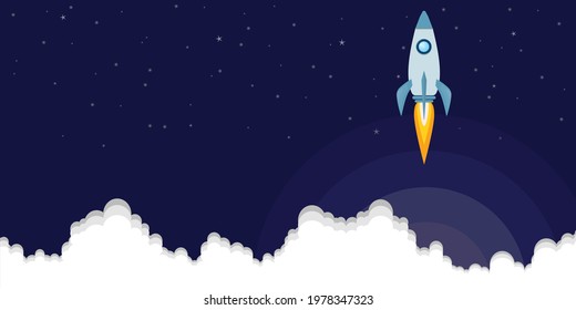 Rocket launch into the sky Vector