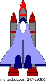 Rocket launch isolated on white background, ready for element design