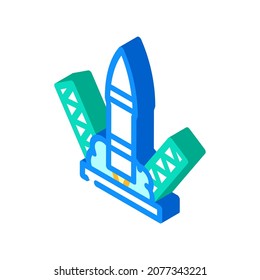 rocket launch isometric icon vector. rocket launch sign. isolated symbol illustration