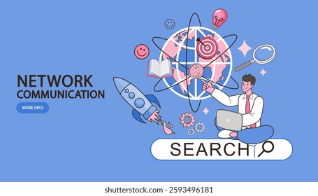 Rocket launch from laptop screen. Rocket taking off. Business Start up, Launching new product. Successful start-up launch new business project. Teamwork entrepreneurship. people launching rocket.