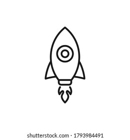 Rocket launch line icon. Startup symbol concept isolated on white background. Vector illustration