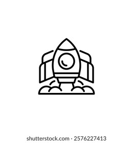 Rocket Launch line icon. Universal creative premium symbol. Vector sign icon logo template. Vector illustration
