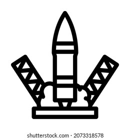rocket launch line icon vector. rocket launch sign. isolated contour symbol black illustration