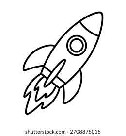 Linha de lançamento de foguete Icon.Vetor Ilustração