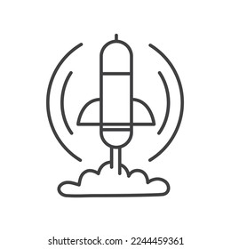 Rocket launch linear simple icon