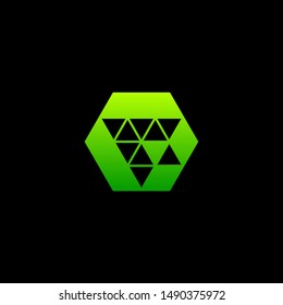 Rocket launch logo, Arrow symbol concept. Hexagon Rocket Logo Template Design. Spaceship startup abstract business logo idea. Corporate identity logotype, company graphic design template - vector