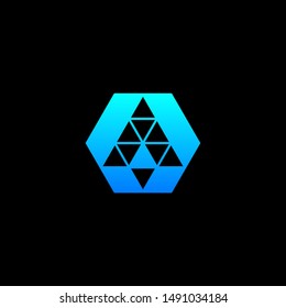 Rocket launch logo, Arrow symbol concept. Hexagon Rocket Logo Template Design. Spaceship startup abstract business logo idea. Corporate identity logotype, company graphic design template - vector