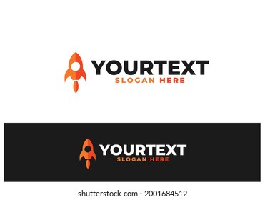 Rocket launch logo concept design 