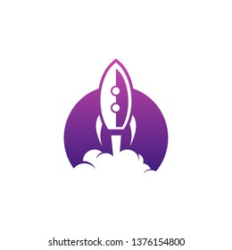 rocket launch logo design