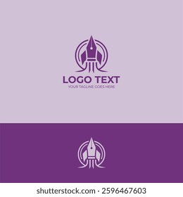 Rocket launch logo design template