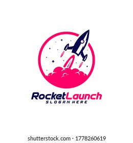 Rocket launch logo design vector concept, Rocket advance technology logo template.