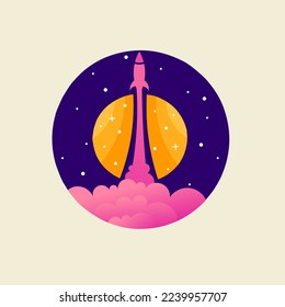 Rocket launch Logo design. vector design and company logo, for your business