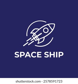 Rocket Launch Logo Design Vector